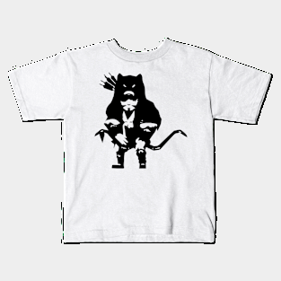 Beast Hunter minimal silhouette white Kids T-Shirt